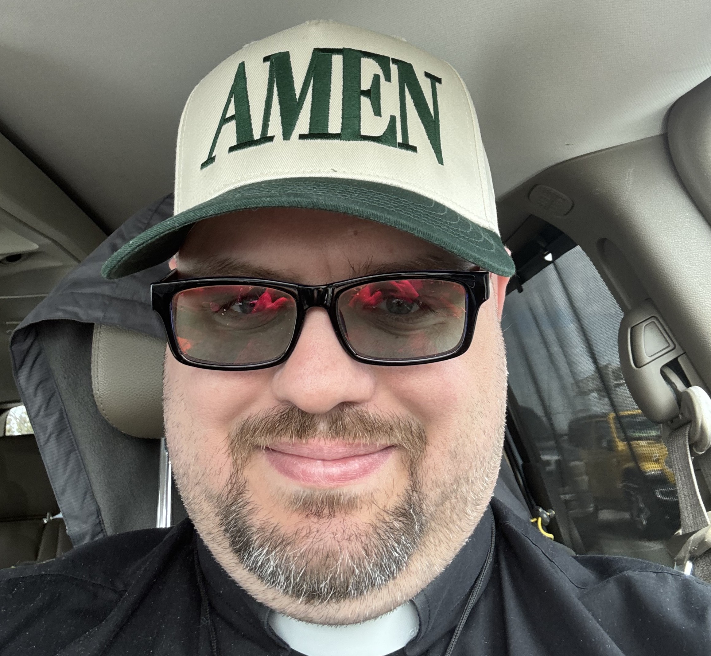 Pastor Cory Marth in Car for ministry